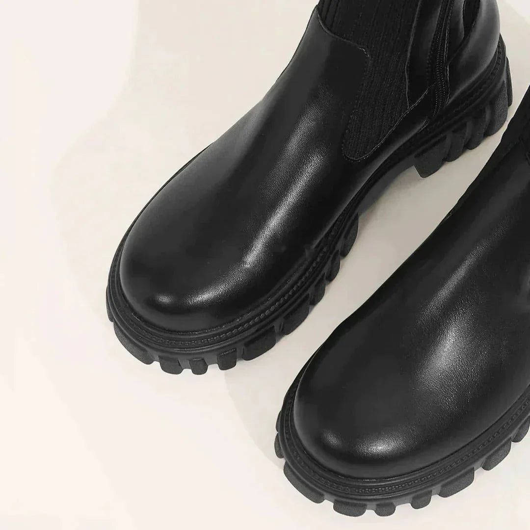 Drune | Stilvolle Damen Knielange Stiefel mit Reißverschluss