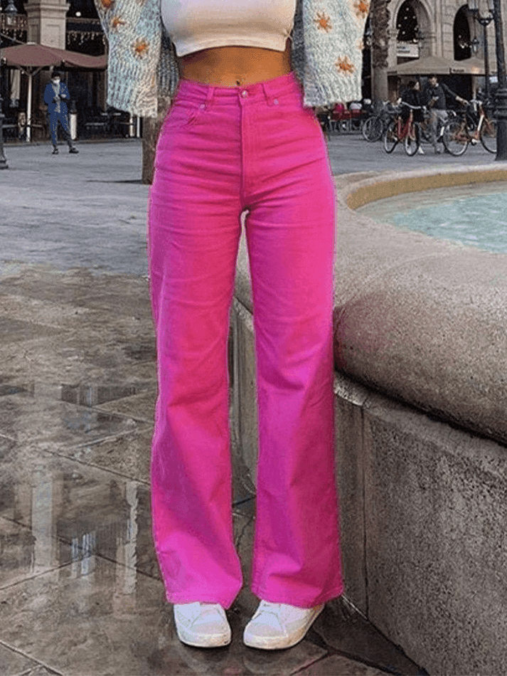 Drune | Rosa Lässige Lockere Boyfriendjeans