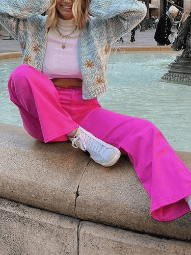 Drune | Rosa Lässige Lockere Boyfriendjeans