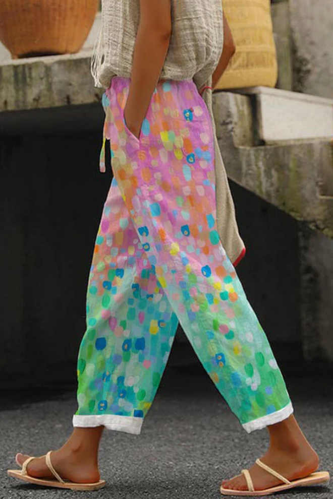 Drune | Casual Unique Printed Button Pocket Pants