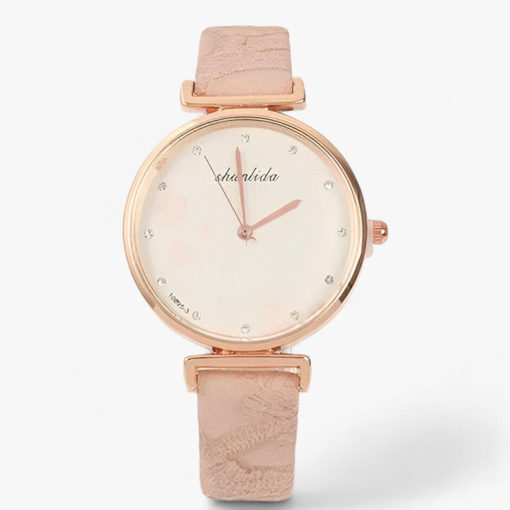 Drune | Lederarmband Runde Weinlese Blumen Uhr Für Frauen
