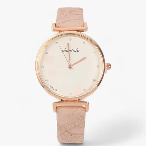 Drune | Lederarmband Runde Weinlese Blumen Uhr Für Frauen