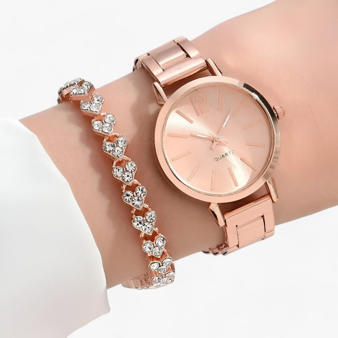 Drune | Runde Uhr Aus Legierung Inklusive Armband