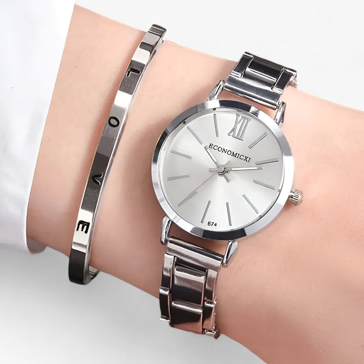 Drune | Runde Uhr Aus Legierung Inklusive Armband