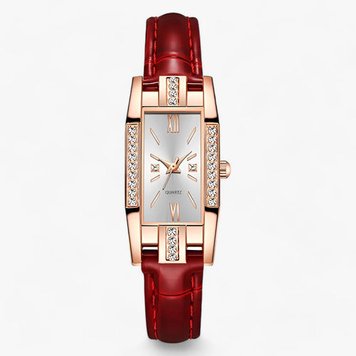 Drune | Rechteckige Damenarmbanduhr Mit Diamanten