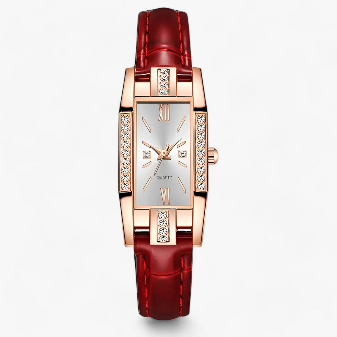 Drune | Rechteckige Damenarmbanduhr Mit Diamanten
