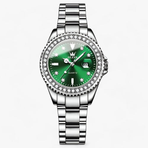 Drune | Uhr Mit Diamant Zifferblatt Wasserdicht Edelstahl Damen Uhr