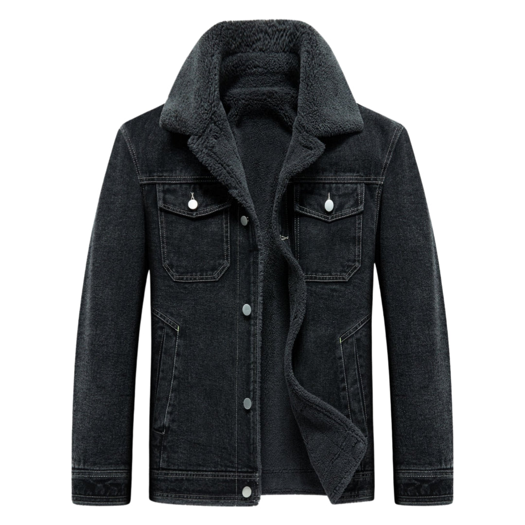 Drune | Mautios Jeansjacke mit Kunstlammfellfutter