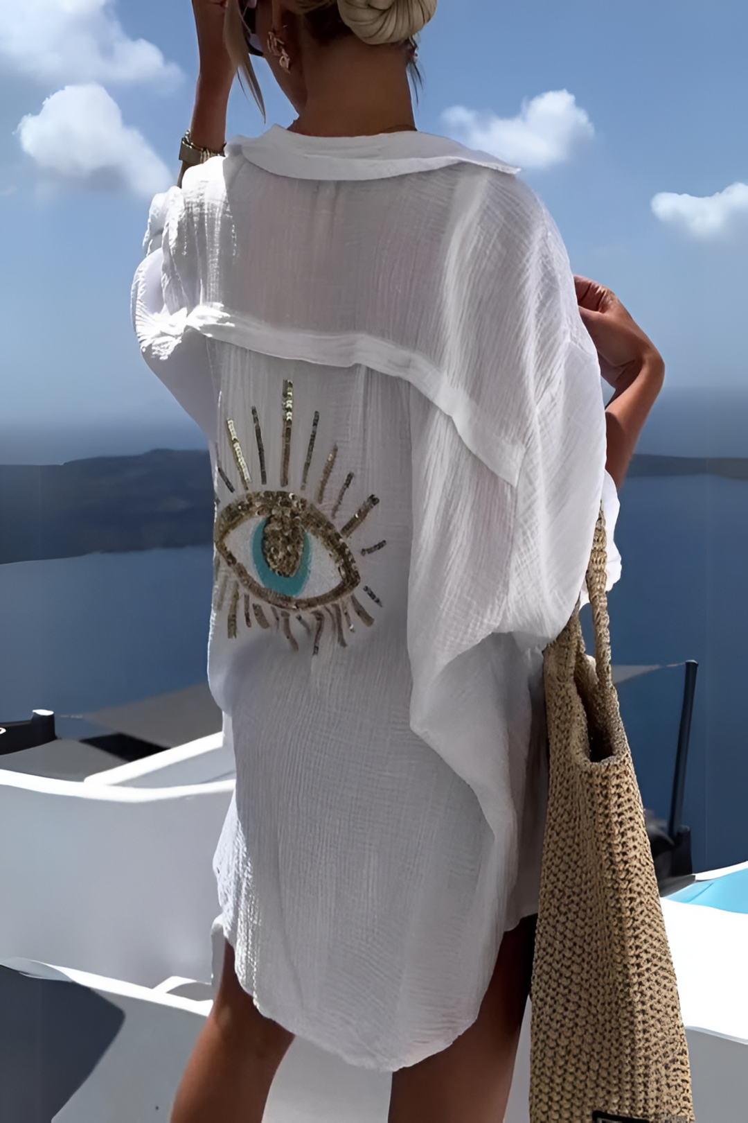Drune | Evil Eye Perlen-Polo Button Down