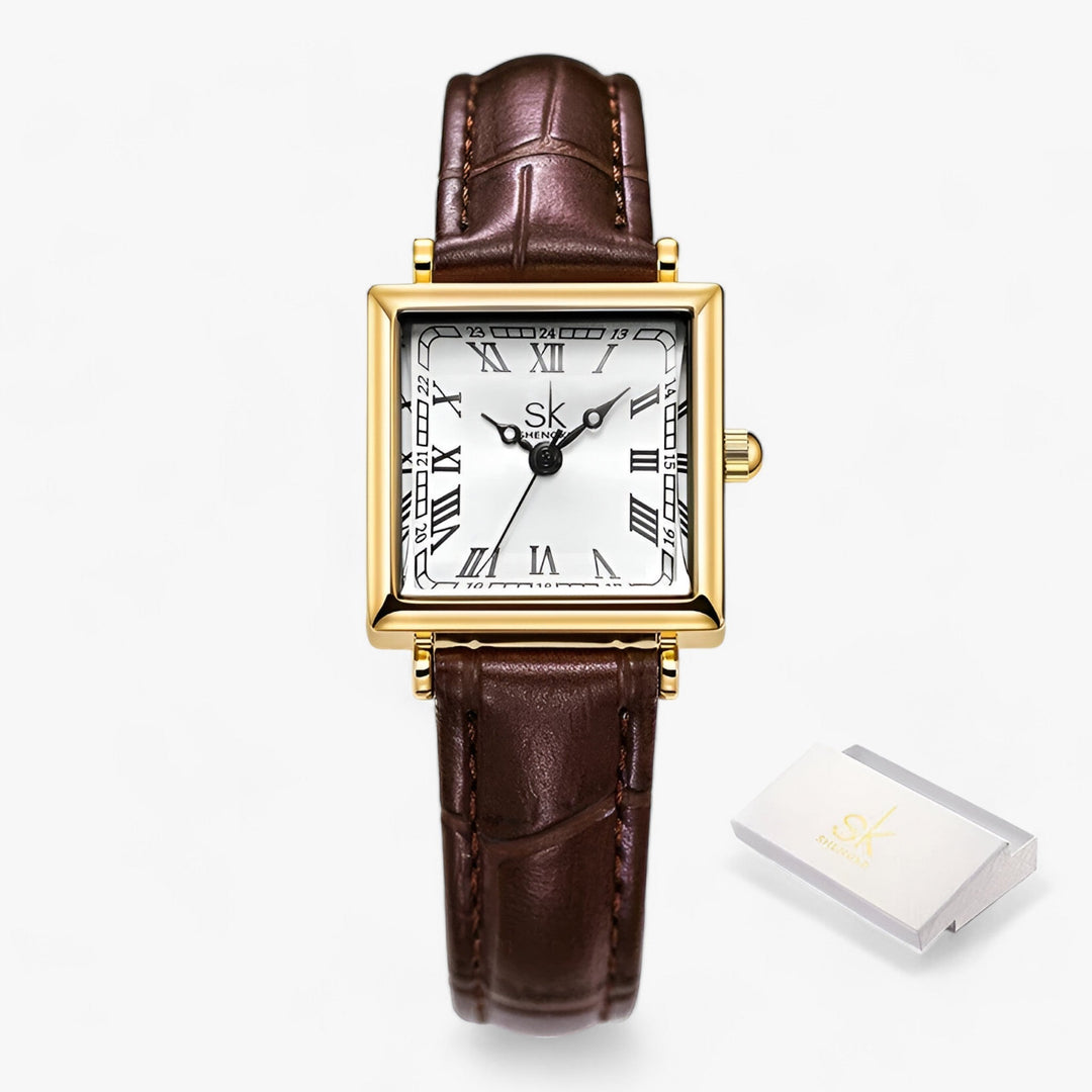Drune | Quadratische Damenuhr Mit Lederarmband