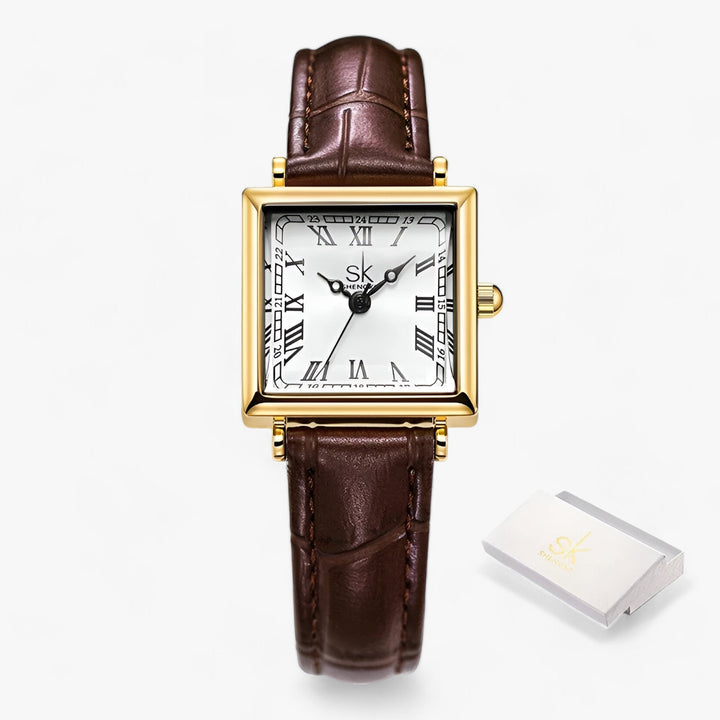 Drune | Quadratische Damenuhr Mit Lederarmband