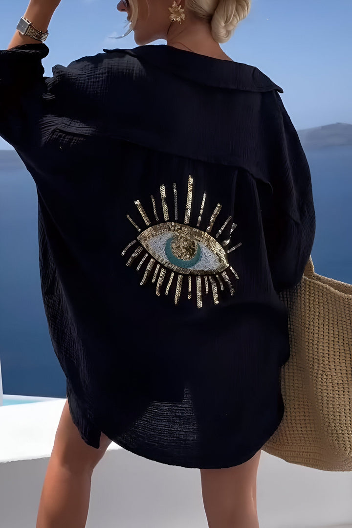 Drune | Evil Eye Perlen-Polo Button Down