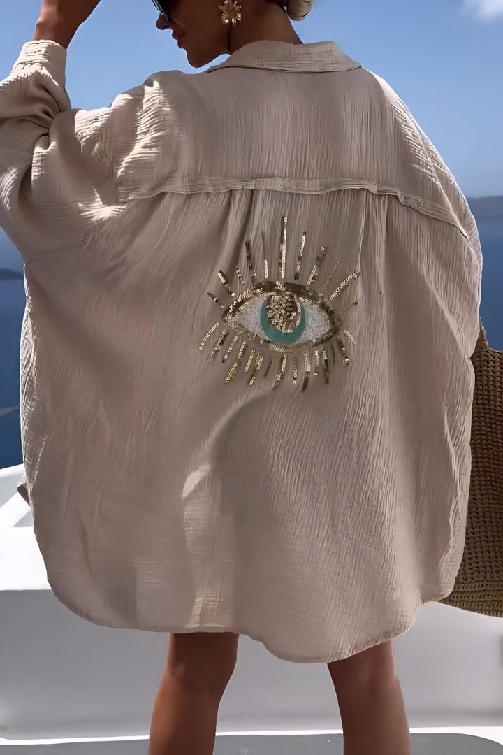 Drune | Evil Eye Perlen-Polo Button Down