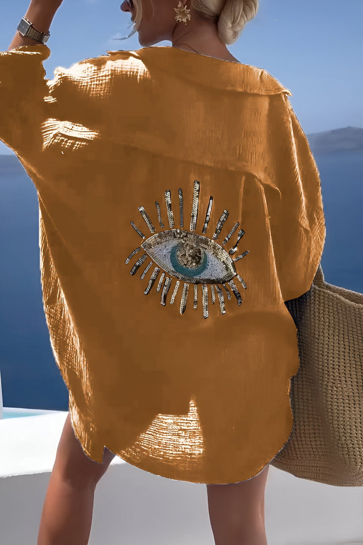 Drune | Evil Eye Perlen-Polo Button Down
