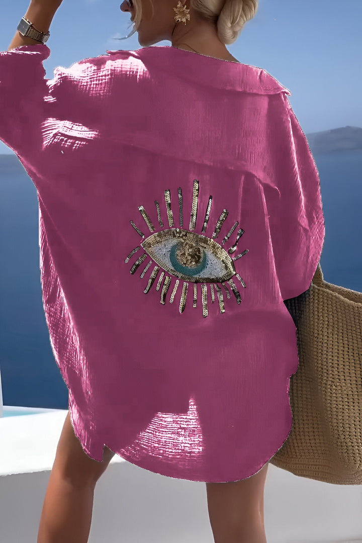 Drune | Evil Eye Perlen-Polo Button Down