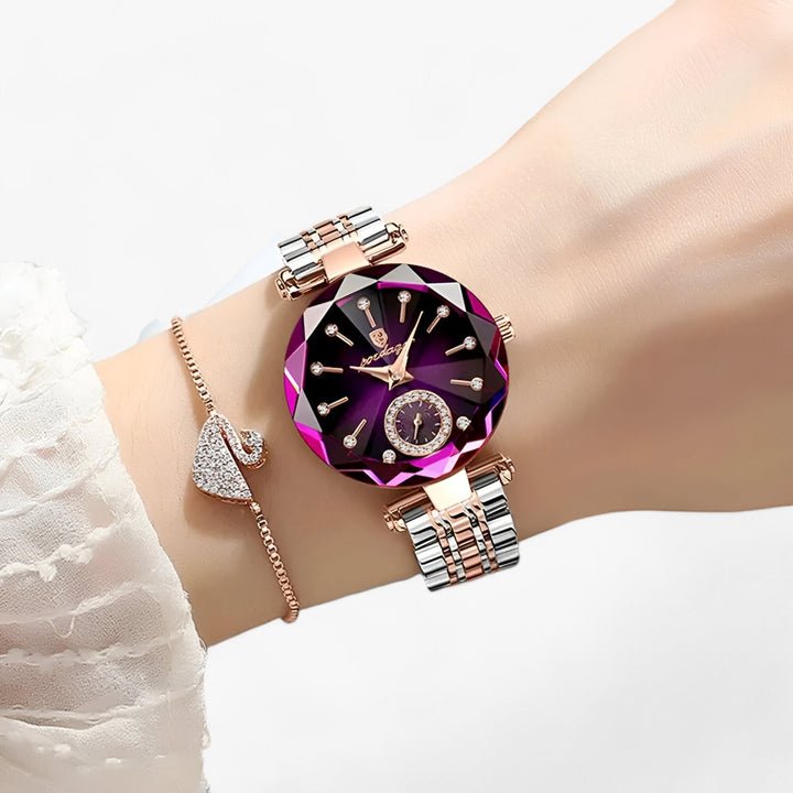 Drune | Luxus Damenarmbanduhr Aus Edelstahl Mit Diamantakzenten