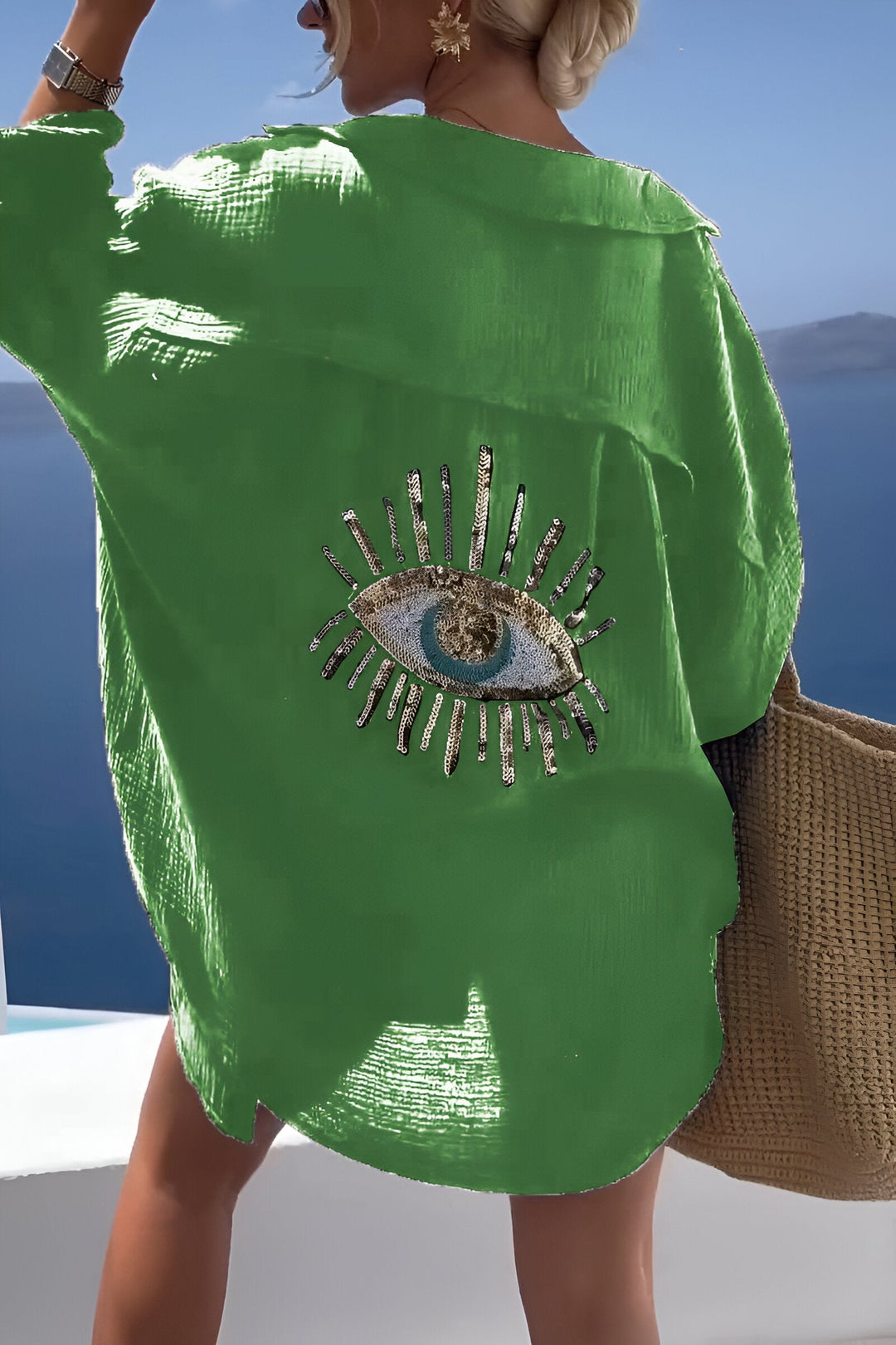 Drune | Evil Eye Perlen-Polo Button Down