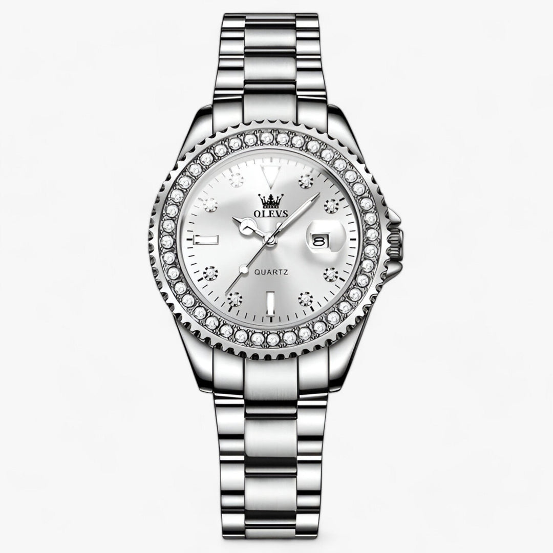 Drune | Uhr Mit Diamant Zifferblatt Wasserdicht Edelstahl Damen Uhr