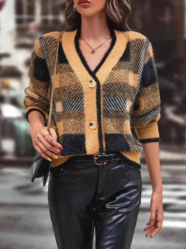 Drune | Knopf Damen Strickjacke Pullover