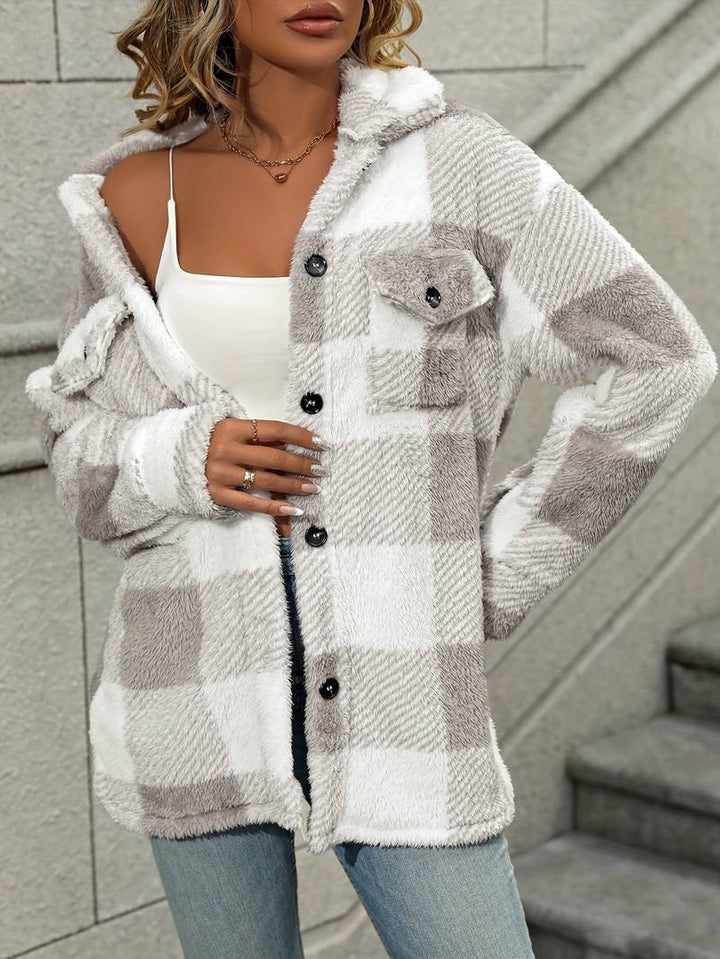 Drune | Karo Fleece-Jacke