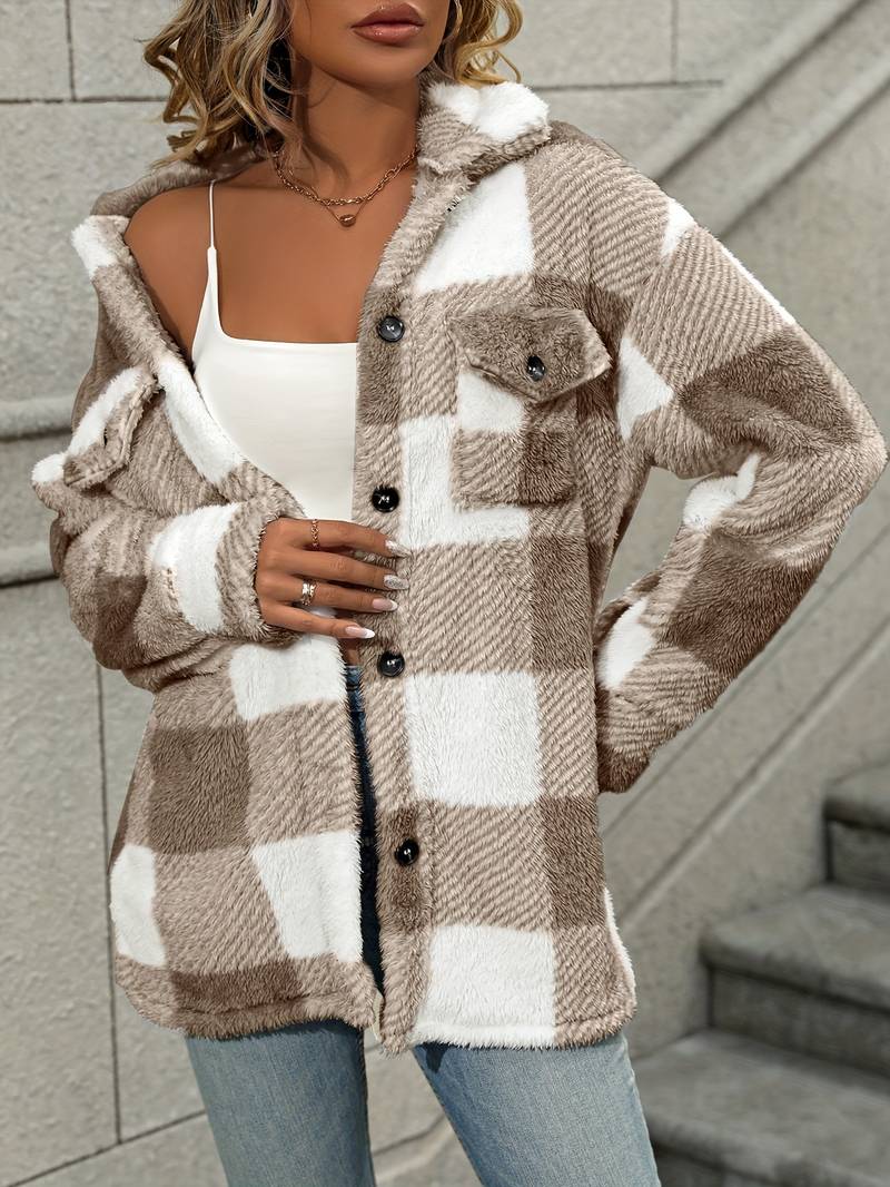 Drune | Karo Fleece-Jacke