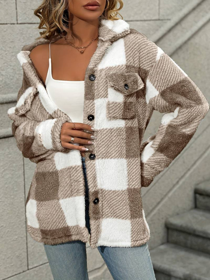 Drune | Karo Fleece-Jacke