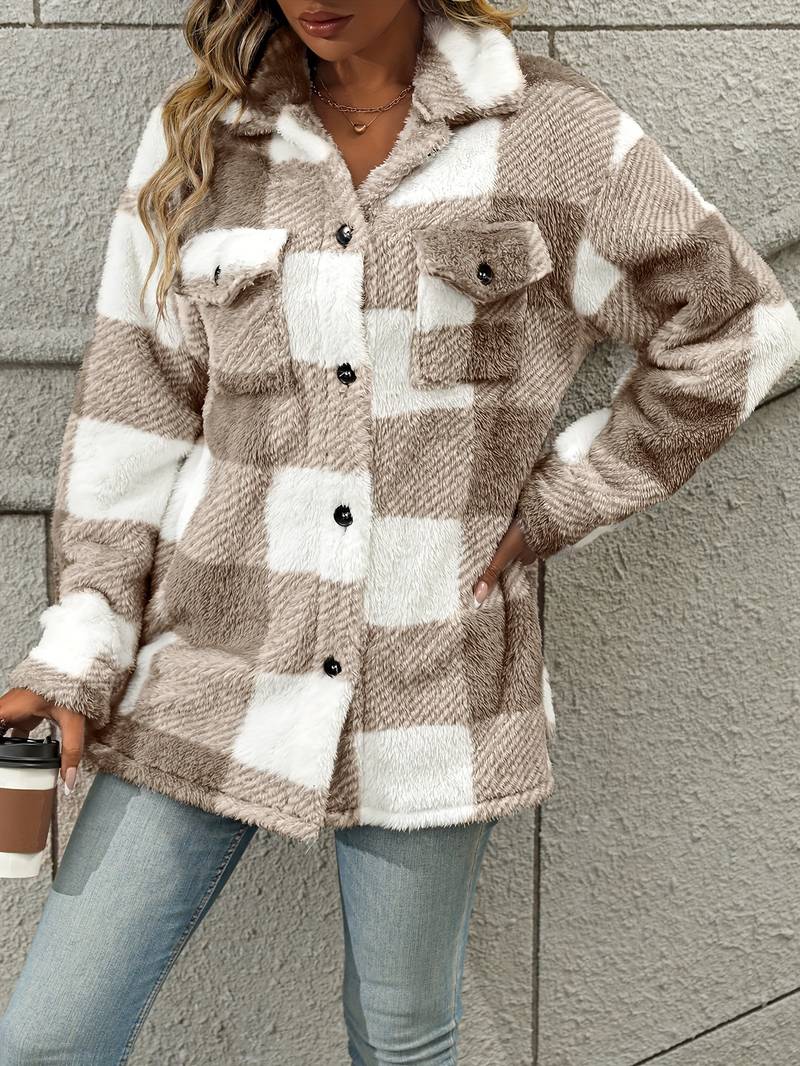 Drune | Karo Fleece-Jacke