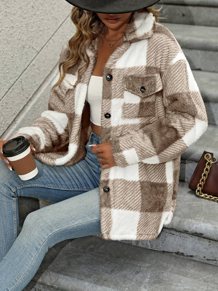 Drune | Karo Fleece-Jacke