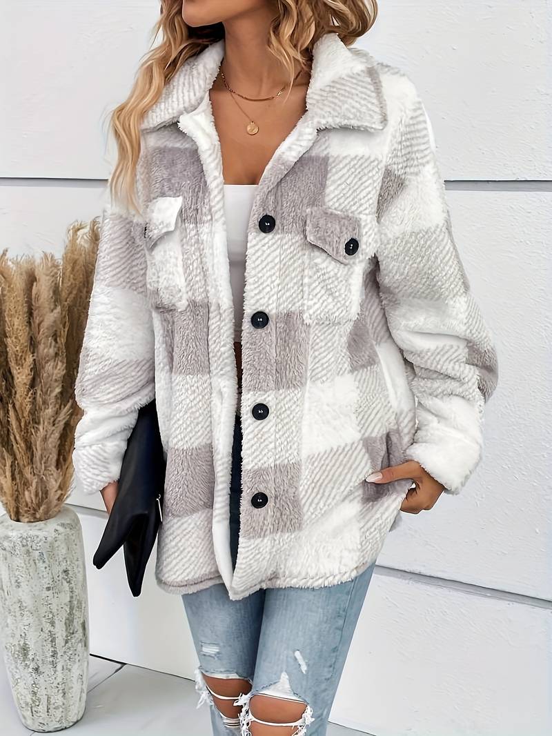 Drune | Karo Fleece-Jacke