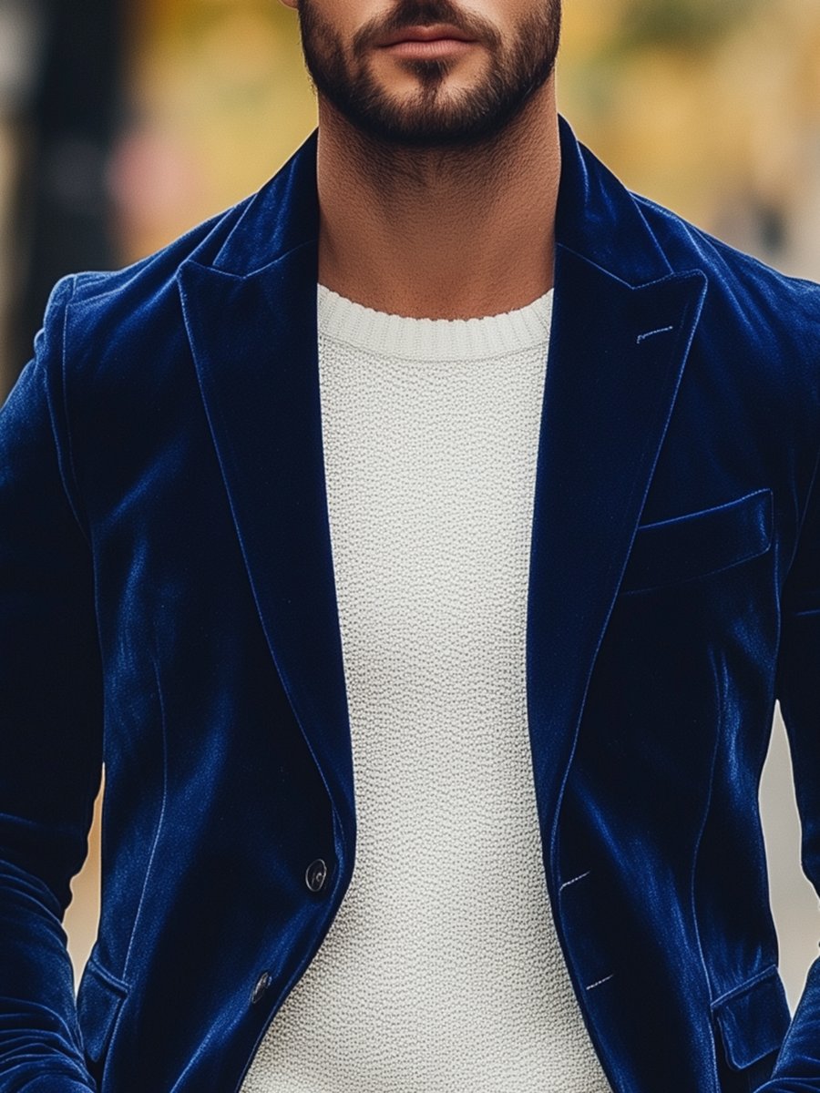 Drune | Weinlese Samt Einreiher Anzugjacke Elegant & Stilvoll