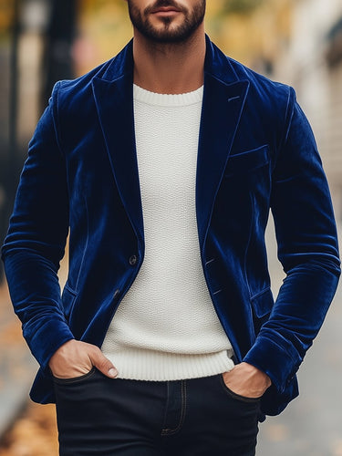 Drune | Weinlese Samt Einreiher Anzugjacke Elegant & Stilvoll