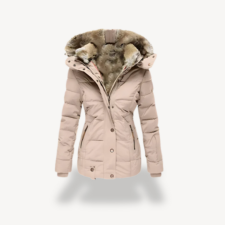 Drune | Damen gesteppter Parka mit abnehmbarem Kunstfellkapuze