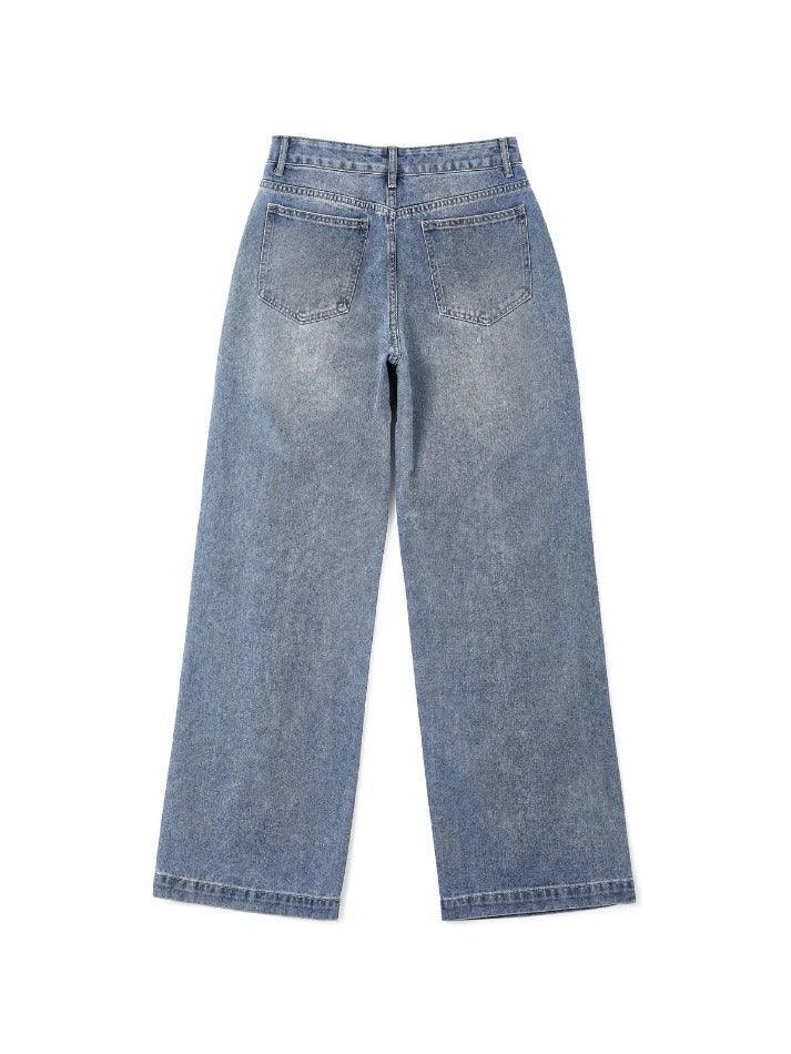 Drune | Taschen Design Blue Wash Boyfriend Jeans