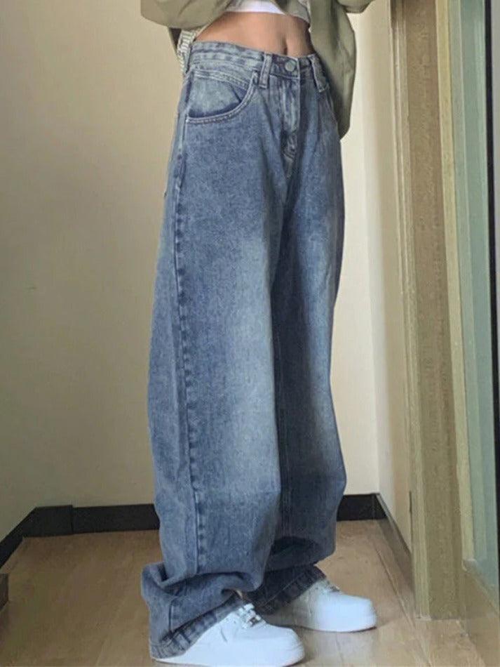 Drune | Taschen Design Blue Wash Boyfriend Jeans