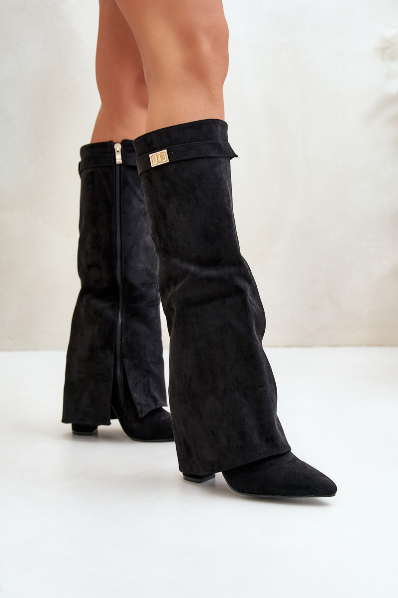 Drune | Elegante Kniehoge Stiefel mit Riemchen