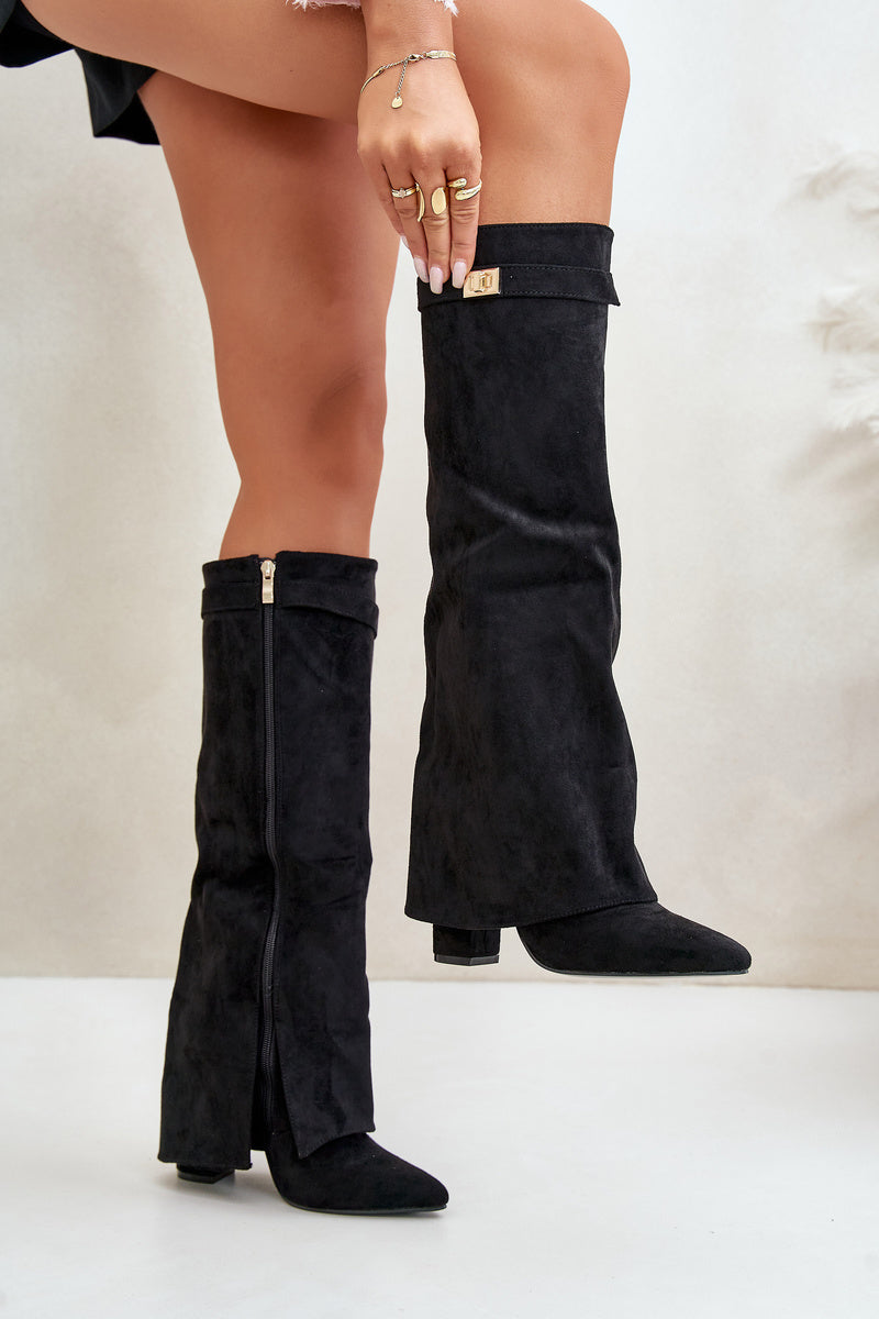 Drune | Elegante Kniehoge Stiefel mit Riemchen