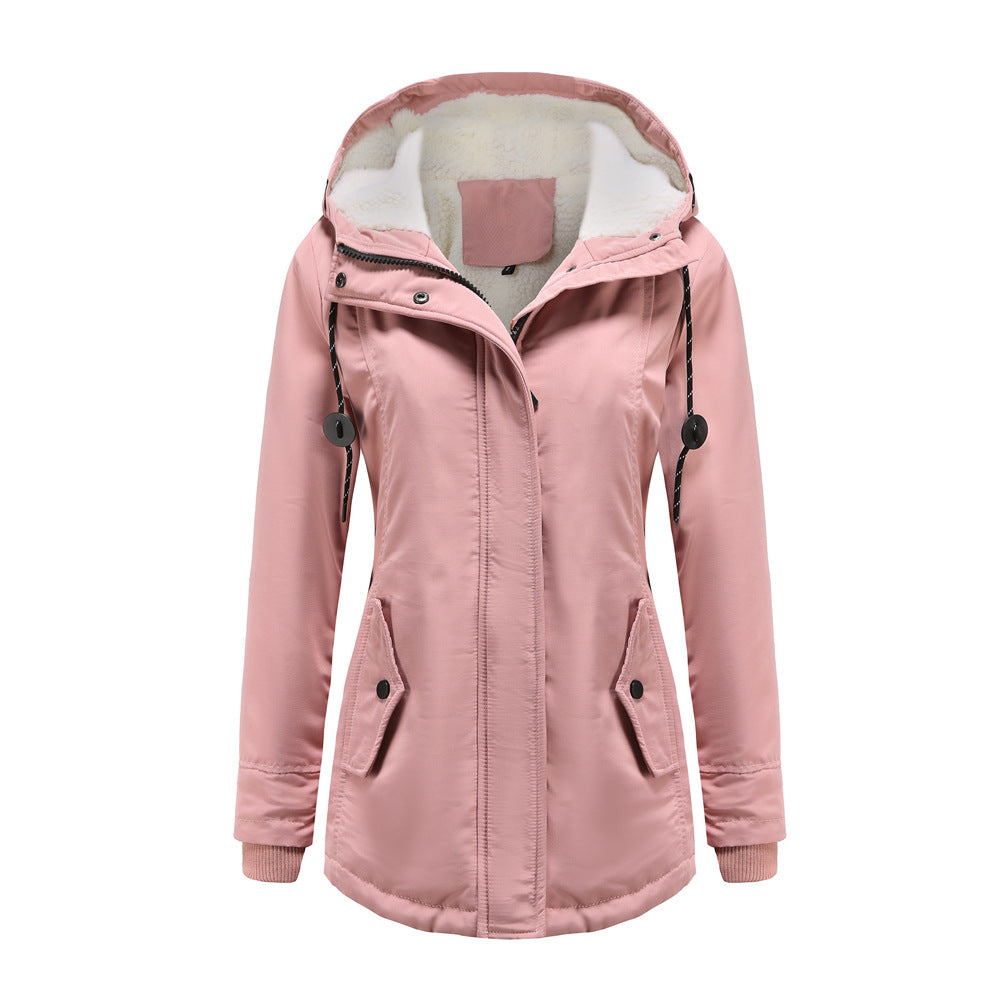 Drune | Damen Kapuzenfleece gefütterte Winterjacke