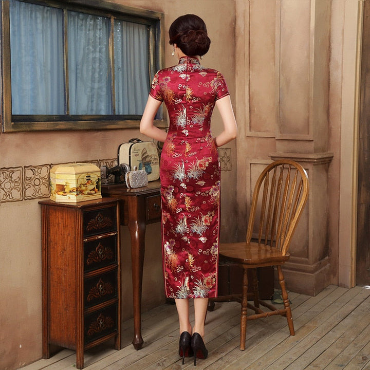 Drune | Grüne Rayon Cheongsam Chinesisch Klassisch