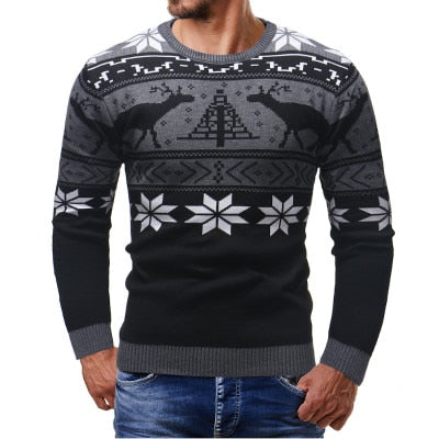 Drune | Gestricktes Fair Isle Muster Rundhals Bequeme Passform
