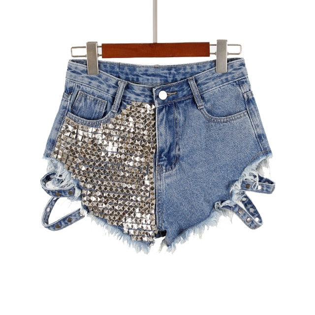 DruneRivet Denim Shorts Aushöhlen