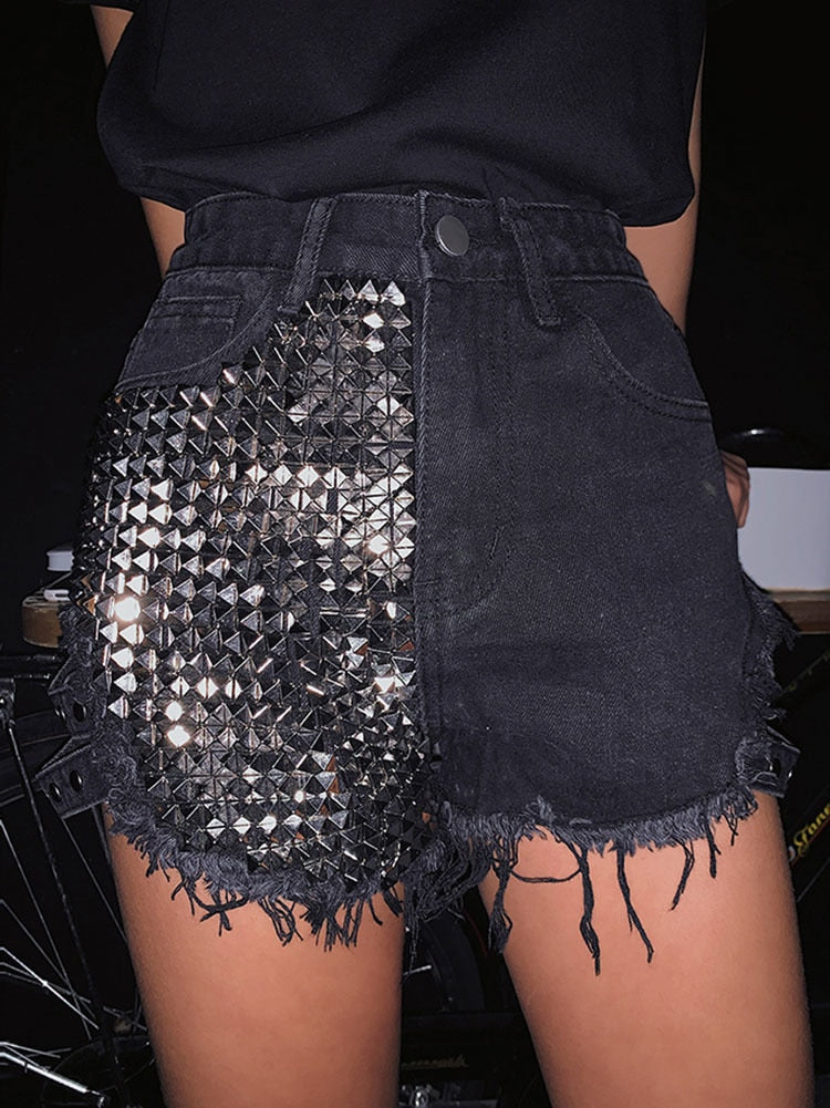 DruneRivet Denim Shorts Aushöhlen