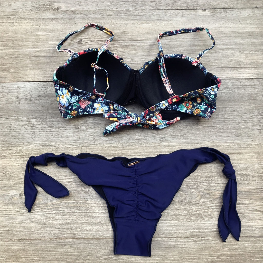 Drune | Bandeau Blumenmuster Bikini