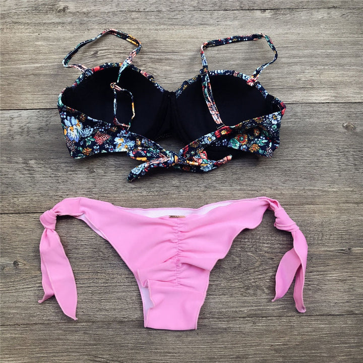 Drune | Bandeau Blumenmuster Bikini