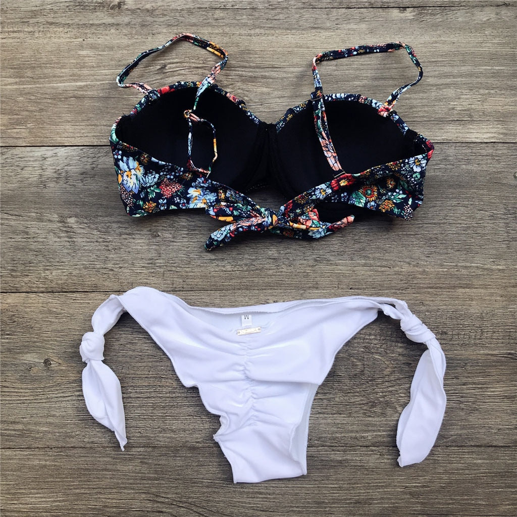 Drune | Bandeau Blumenmuster Bikini
