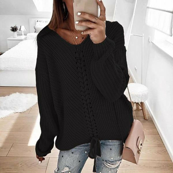 Drune | Lässiger Pullover mit Geripptem Bund