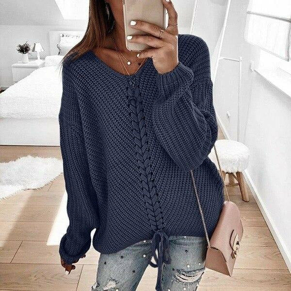 Drune | Lässiger Pullover mit Geripptem Bund