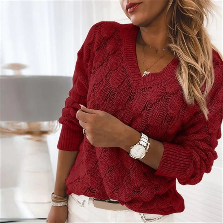 Drune | Klassischer Strickpullover mit V-Ausschnitt