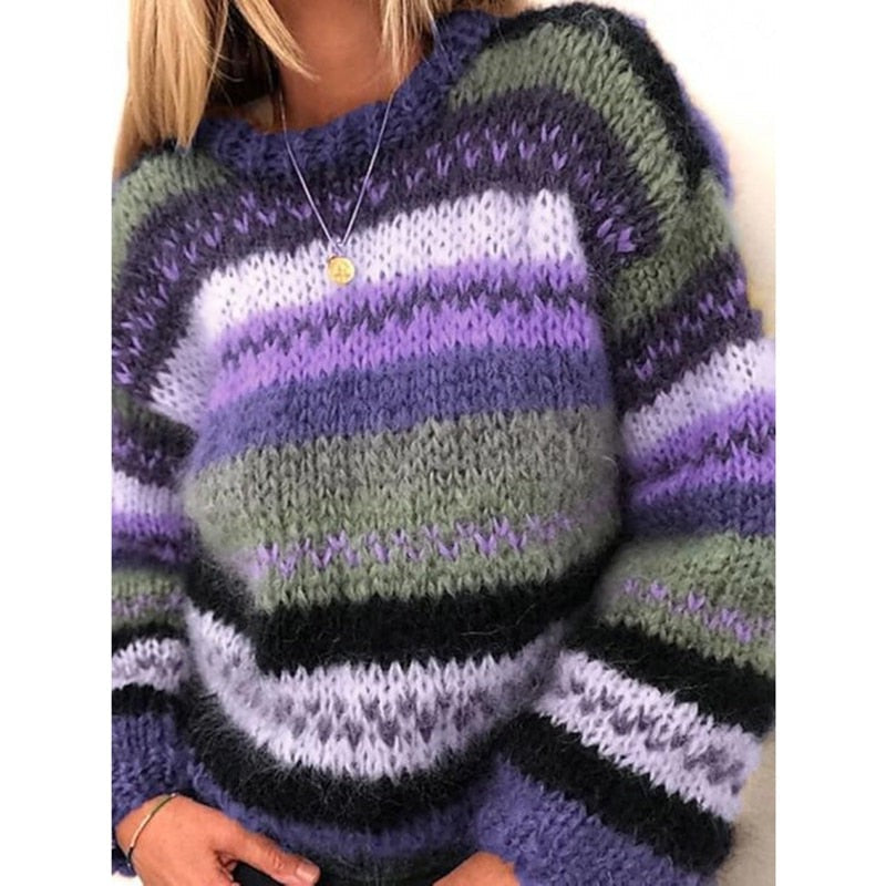 Drune | Gemütlicher gestreifter Strickpullover