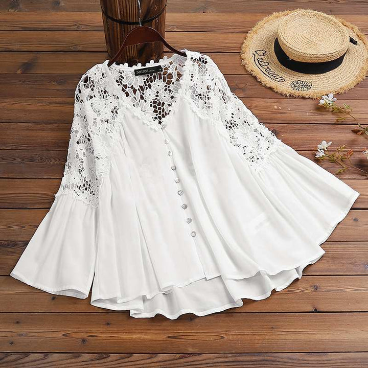 Drune | Elegante Bluse mit Spitzenstickerei