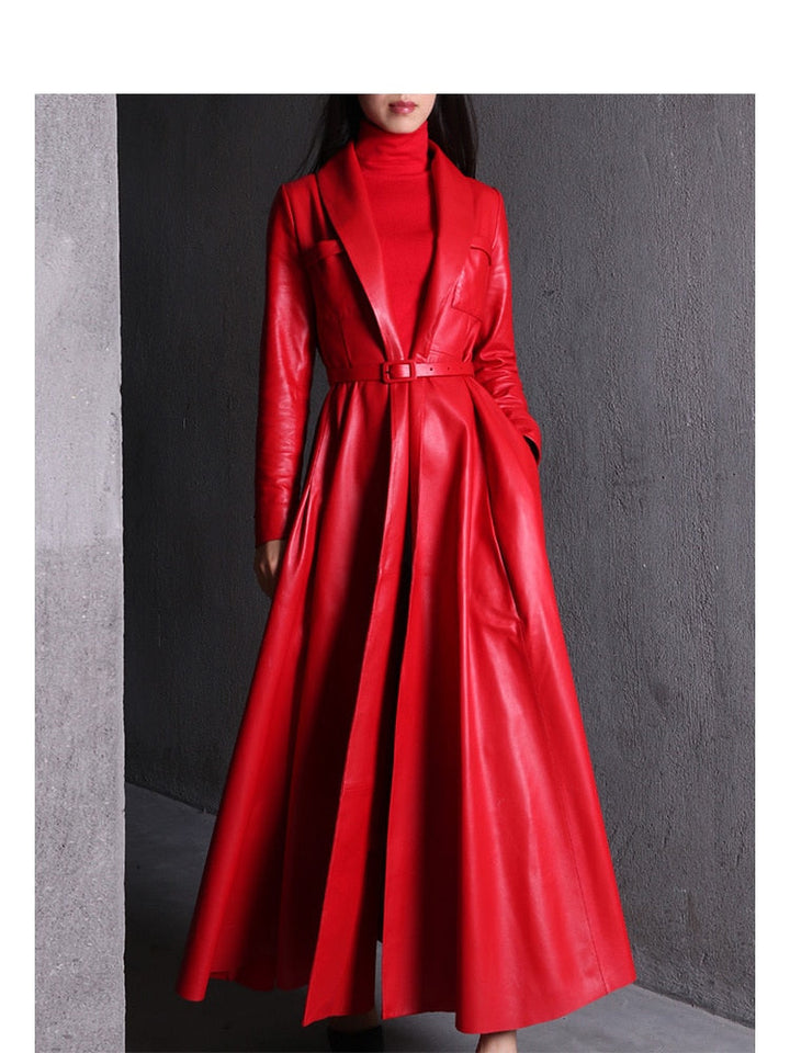 Drune | Maxi Leder Trenchcoat